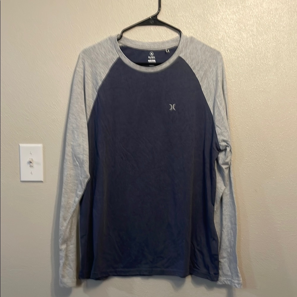 Hurley Navy and Light Gray Long Sleeve Tee